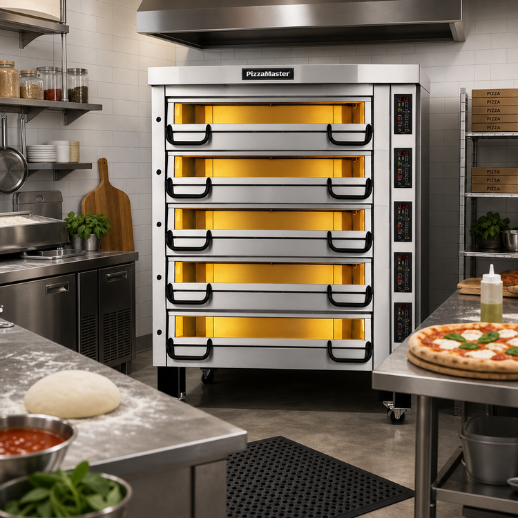 Product image #2 for PizzaMaster PM 845ED 5-Deck Electric Pizza Deck Oven with Ceramic Clay Stones