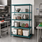 Thumbnail image #2 for Metro Super Erecta Pro PR-184263K3-S-4 Louvered Polymer Shelving Starter Unit, 18"W x 42"D x 63"H, 4 Shelves, Green