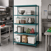 Thumbnail image #2 for Metro Super Erecta Pro Louvered Stationary Polymer Shelving Starter Unit, 18 x 42 x 63 Inches, 4 Shelves, Green