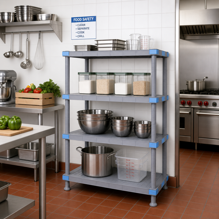 Product image #2 for Millenia 4-Shelf Solid Polymer Starter Shelving Unit, 42"W x 24"D x 50"H