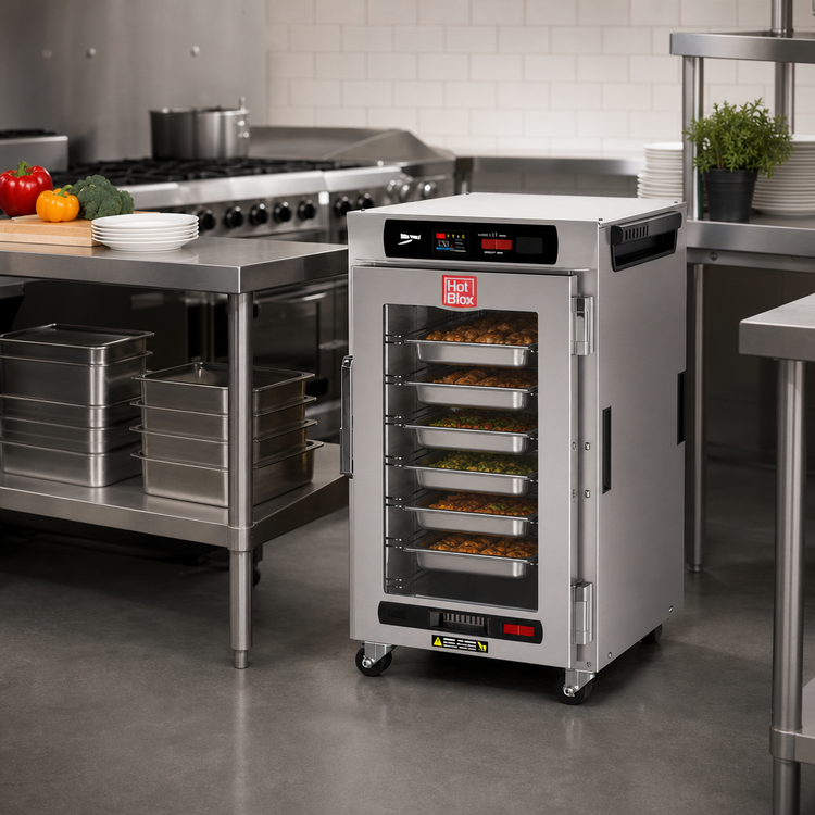 Product image #3 for Metro HotBlox Narrow 8-Pan Single-Section Undercounter Insulated Holding Cabinet with Clear Door and Touchscreen Controls