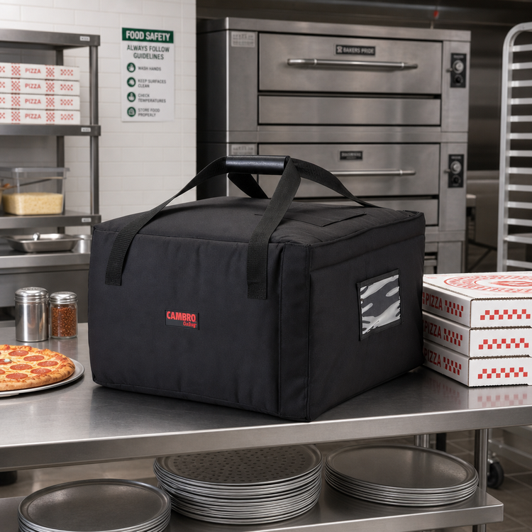 Product image #3 for Cambro GoBag Insulated Standard Pizza Delivery Bag, Black, 19-1/2 x 19-1/2 x 12-1/2 Inches, Holds 5 18-Inch or 6+ 16-Inch Pizza Boxes