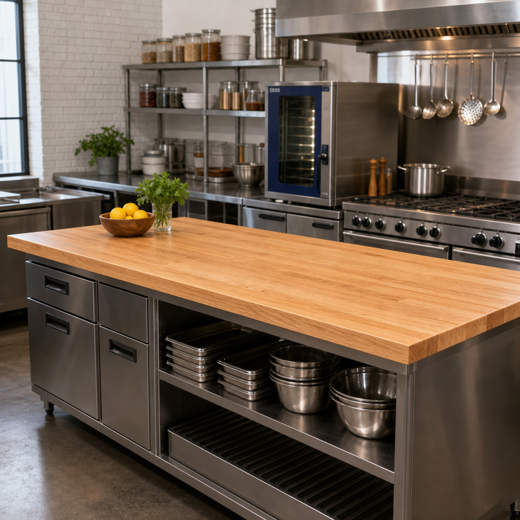 Product image #2 for Appalachian Red Oak Island Countertop with Varnique Finish, 84-Inch x 30-Inch x 1-1/2-Inch Thick