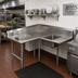 Thumbnail image #2 for John Boos Pro-Bowl 60-Inch x 60-Inch Corner Soiled Dishtable with 20-Inch x 20-Inch x 8-Inch Bowl, Left-to-Right, 14 Gauge 304 Stainless Steel