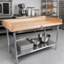 Thumbnail image #2 for John Boos DNS09-X Baker's Top Wood Work Table with Galvanized Base, 72 x 30 Inches