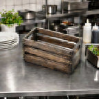 Thumbnail image #2 for American Metalcraft WTV12 Vintage Wood 1/3-Size Rectangular Serving Crate, 12-1/4"L x 6-1/4"W x 6"H Case of 4