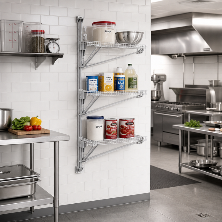 Product image #2 for Valu-Gard Adjustable Post Wire Wall Mount Prepackaged Mid Unit for 18-Inch Shelves, 54-Inch Post