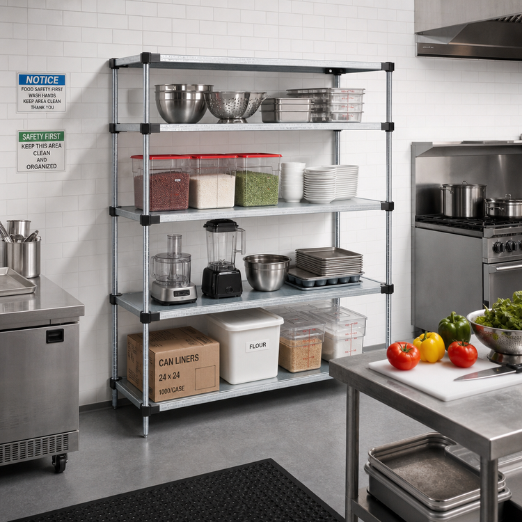 Product image #2 for Quantum 72-Inch x 18-Inch x 54-Inch Solid Shelving Starter Kit, 4-Shelf Stationary Unit