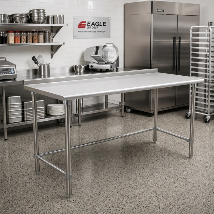 Product image #2 for Eagle Group BlendPort Deluxe Series 84-Inch Stainless Steel Underbar Work Table with 1-1/2-Inch Rear Upturn