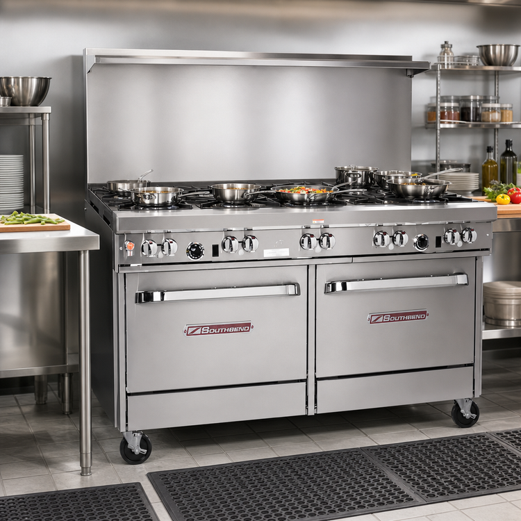 Product image #2 for Southbend Ultimate 60-Inch Gas Restaurant Range with 10 Burners, Standard Oven, and Convection Oven