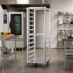 Thumbnail image #2 for Dinex DXPR626 Roll-In Aluminum Angle Rack, 26-Pan Capacity for 18" x 26" Sheet Pans, 2" Centers
