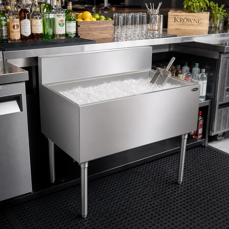 Product image #2 for Krowne Royal Series 36-Inch x 24-Inch Underbar Bar Ice Bin/Cocktail Unit, 138 lb Capacity