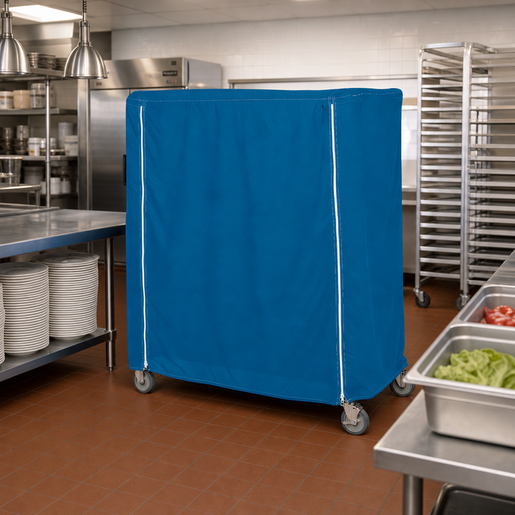 Product image #2 for Metro Mariner Blue Waterproof Vinyl-Nylon Queen Mary/Banquet Cart Cover, 60 x 18 x 62 Inches