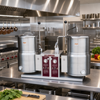 Thumbnail image #2 for Southbend (Middleby) Southbend Steam KECT-12-2 Twin Tilting Countertop Electric Kettle, 2 x 12 Gallon, 2/3 Jacket, 316 Stainless Steel Liner