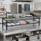Thumbnail image #2 for Eagle Group QuadTruss HDFCM1442BL 2-Tier Wire Front Case Merchandise Shelving Unit, 42W x 14D x 14H, Black Epoxy