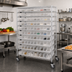 Thumbnail image #2 for 48-Inch x 12-Inch x 74-Inch Chrome Plated Stationary Wire Shelving System with 12 Shelves and 110 Bins