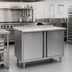 Thumbnail image #2 for Eagle Group Spec-Master 72-Inch x 24-Inch Stainless Steel Enclosed Work Table with Cabinet Base and Hinged Doors