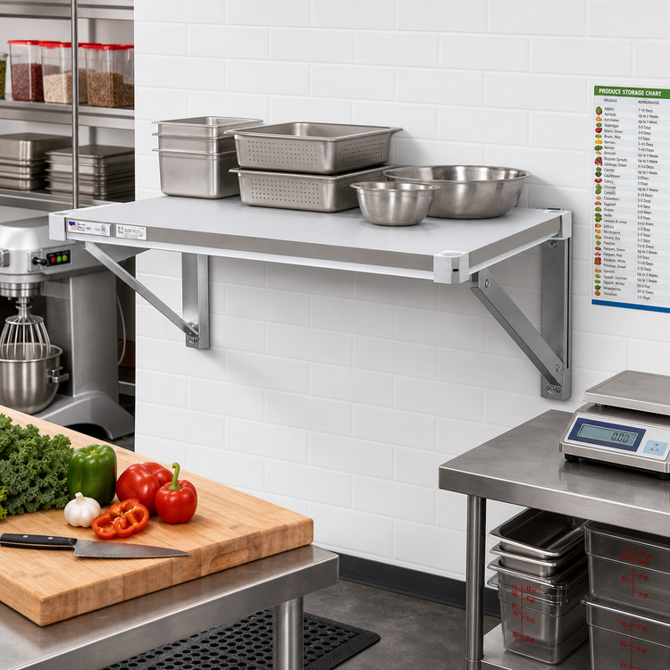 Product image #3 for New Age Adjust-A-Shelf Solid Brute Series Commercial Aluminum Shelf, 42 x 24 Inches, 800 lb. Capacity