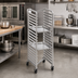 Thumbnail image #3 for Channel Manufacturing Stainless Steel Nesting End-Load Bun Pan Rack with 5-Inch Swivel Casters, 7-Pan Capacity, 20.5 x 26 x 36 Inches