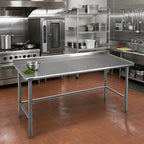 Thumbnail image #2 for Eagle Group Spec-Master UT2460STE 60-Inch W x 24-Inch D Stainless Steel Work Table, 14-Gauge 300 Series Top, Rear Upturn, Open Base