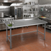 Thumbnail image #2 for Spec-Master 60-Inch W x 24-Inch D 14-Gauge Stainless Steel Work Table with Rear Upturn and Tubular Base