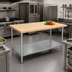Thumbnail image #2 for Advance Tabco 72-Inch x 24-Inch Maple Top Wood Work Table with Adjustable Galvanized Undershelf