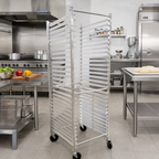 Thumbnail image #2 for Advance Tabco Special Value Series Full-Height Front-Load Mobile Aluminum Pan Rack, 18 Full-Size Pan Capacity
