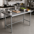 Thumbnail image #2 for Advance Tabco Special Value Series 72 Inch x 30 Inch Flat Top Open Base Work Table, 16 Gauge 430 Stainless Steel