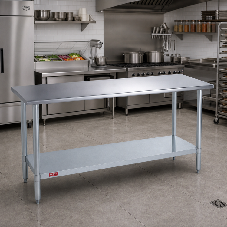 Product image #2 for Duke 120-Inch x 30-Inch Stainless Steel Work Table with Galvanized Undershelf
