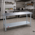 Thumbnail image #2 for Duke 120-Inch x 30-Inch Stainless Steel Work Table with Galvanized Undershelf