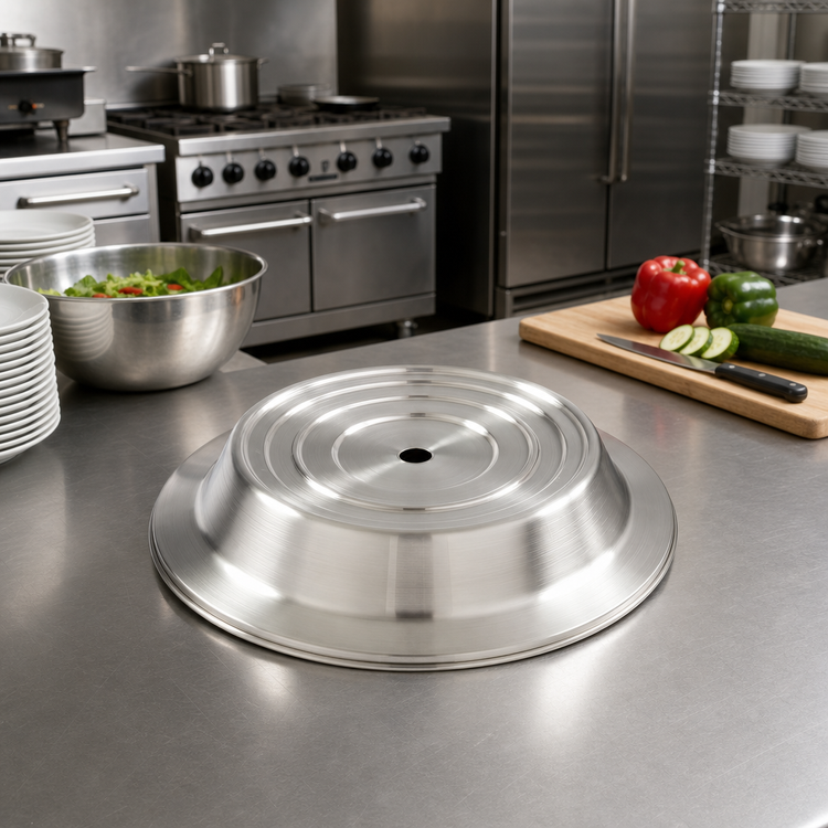 Product image #2 for American Metalcraft 13.25-Inch Round Stainless Steel Plate Cover for 12-5/8 to 13-Inch Plates