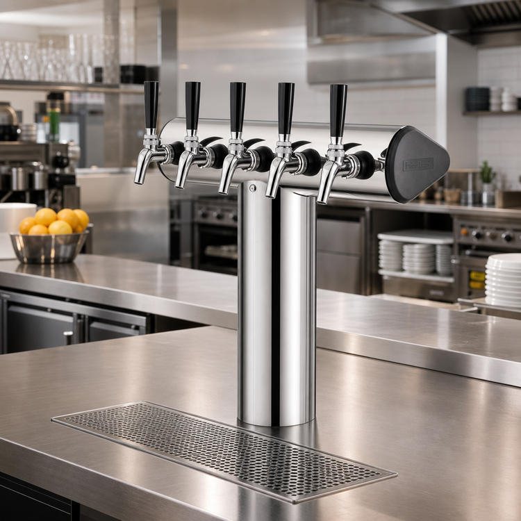 Product image #2 for Perlick Winged Tee Countertop Glycol-Cooled Draft Tower for 5 Faucets