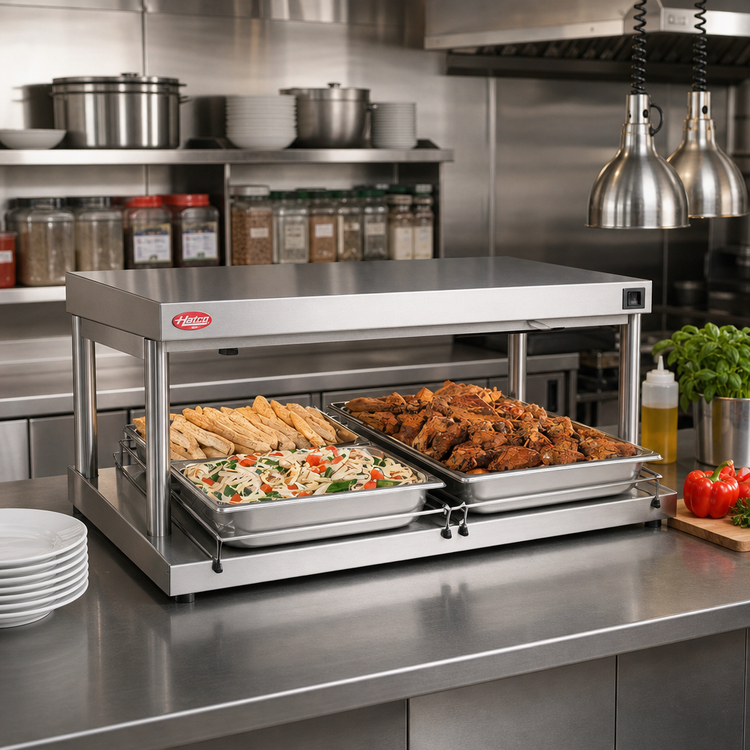 Product image #2 for Hatco Glo-Ray® Free-Standing Heated Shelf, 24" W x 21-1/2" D, Stainless Steel Top