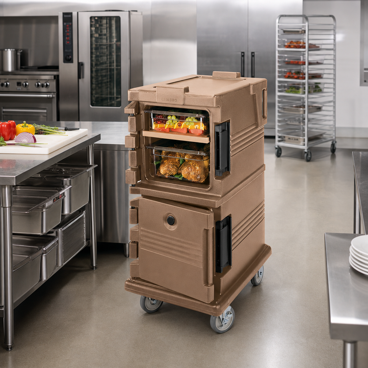 Product image #3 for Cambro Ultra Camcart Front-Loading Double-Compartment Insulated Food Pan Carrier for Full-Size Pans