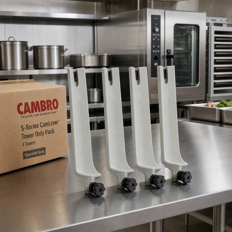 Product image #2 for Cambro S-Series CamLever Tower Only Pack, 4 Towers, Speckled Gray
