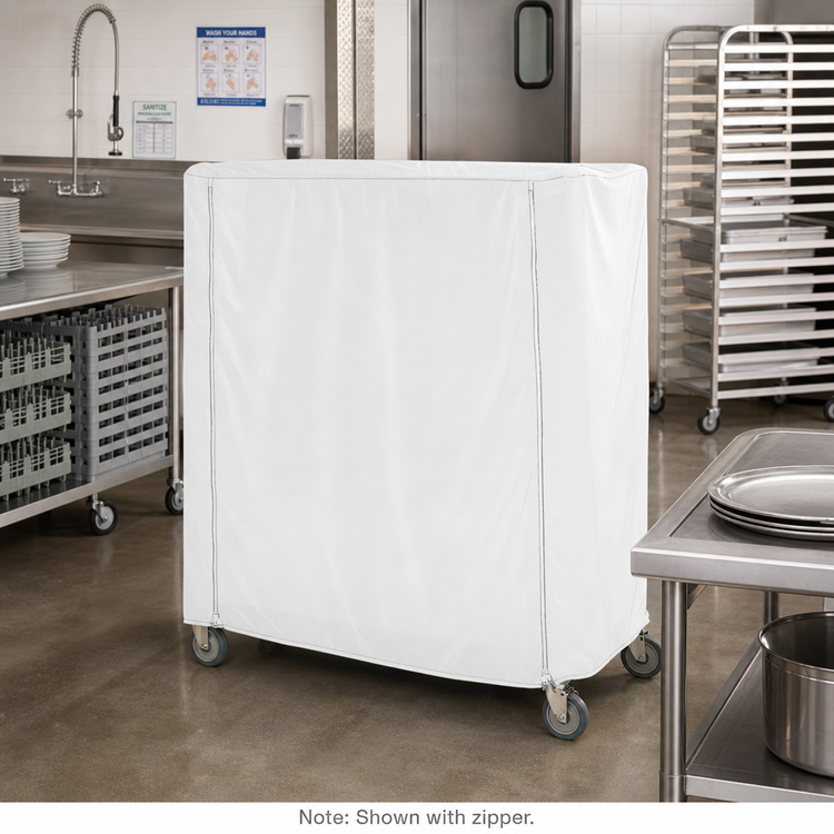 Product image #2 for Metro Queen Mary & Banquet Cart Cover, 48 x 21 x 54 Inches, White Uncoated Knitted Polyester
