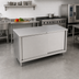 Thumbnail image #2 for John Boos 60 Inch x 24 Inch Stainless Steel Enclosed Work Table with Sliding Doors