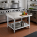 Thumbnail image #2 for Steel Works Stainless 72 x 30 x 24 Inch Stainless Steel Open Base Equipment Stand with Undershelf and Bullet Feet