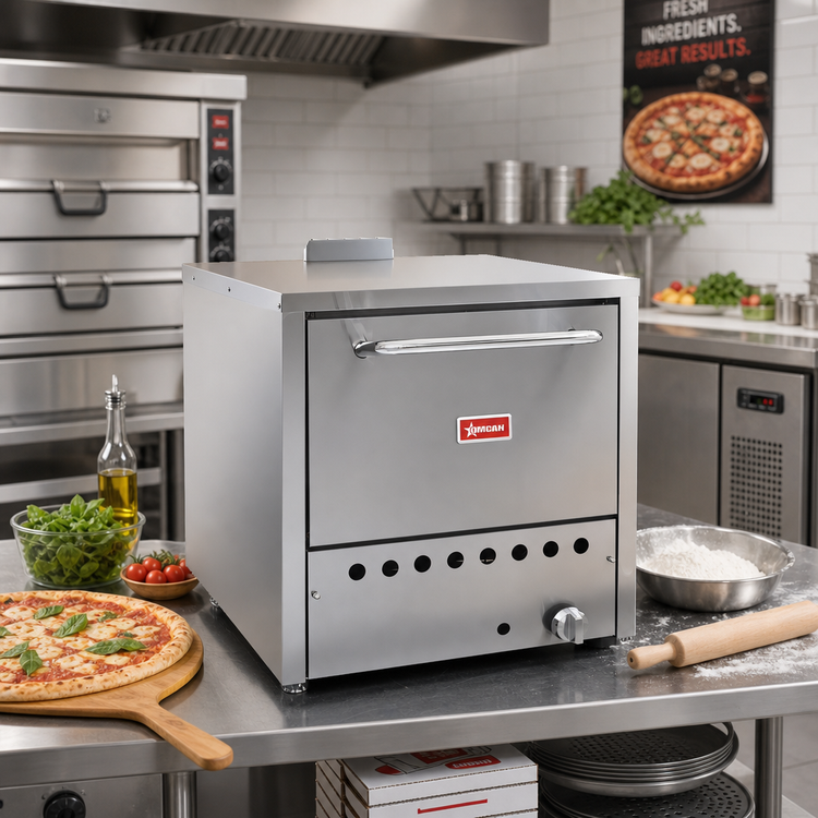 Product image #2 for Omcan USA PE-CN-36P26 Single-Chamber Natural Gas Countertop Pizza Oven, 26-1/2-Inch Wide