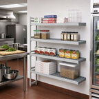 Thumbnail image #2 for Fermod Fermostock 4R59A71-E 4-Tier Add-On Polymer Shelving Unit, 59"W x 14"D x 71"H, Gray, 1 Upright