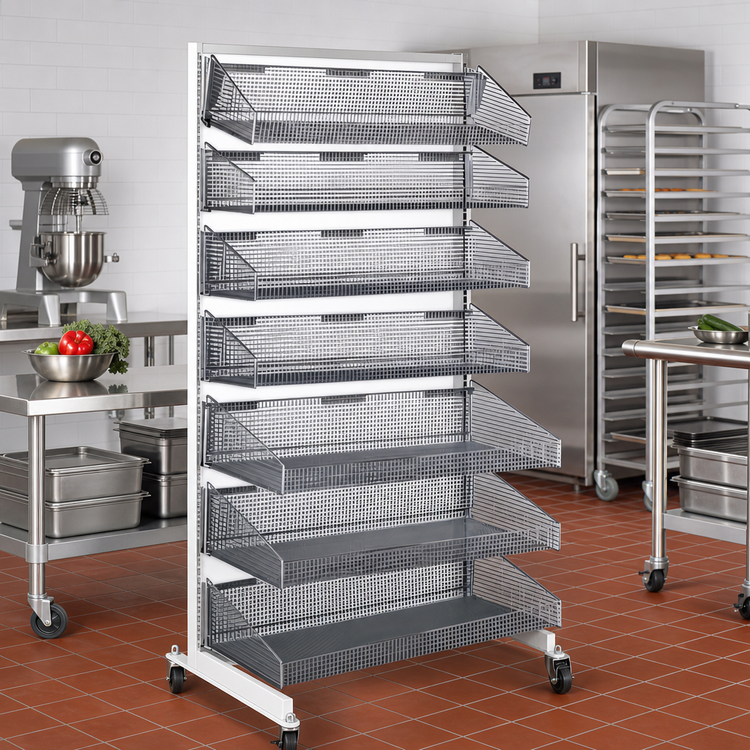 Product image #2 for Quantum Mobile Single-Sided Partition Wall Add-On Unit with 7 Baskets, 36 x 26 x 74 Inches