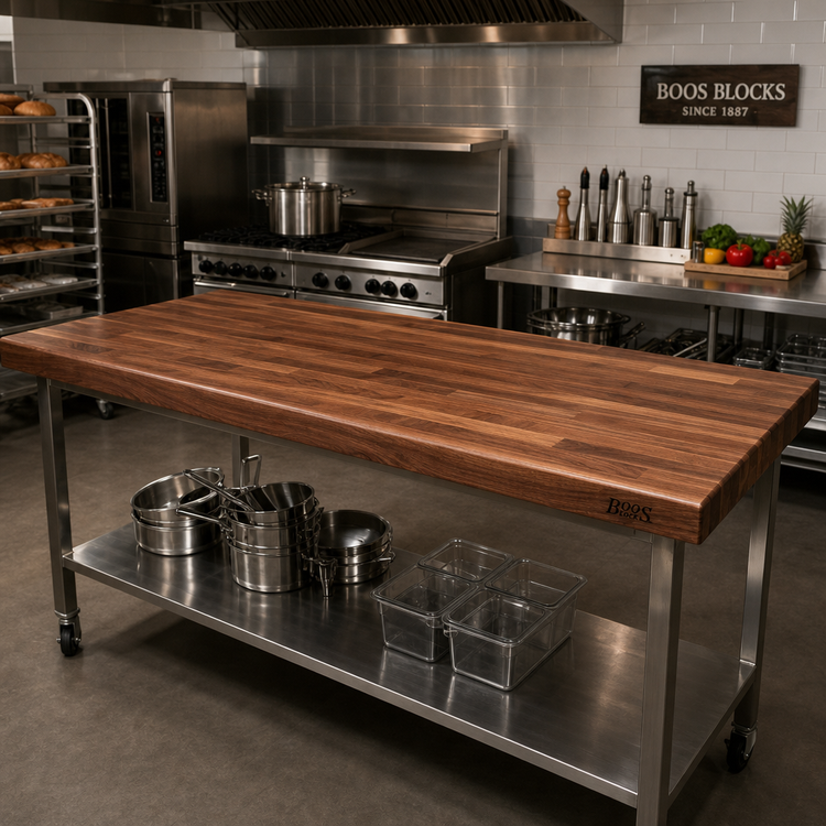 Product image #2 for Boos Block 72" x 30" American Black Walnut Blended Edge Grain Kitchen Countertop with Varnique Finish