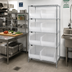 Thumbnail image #2 for Quantum Stationary Bin Wire Shelving System, 42 in. W x 24 in. D x 74 in. H, 5 Shelves, 8 Clear Bins