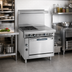 Thumbnail image #2 for Imperial Spec Series 36-Inch Heavy Duty Gas Range with 4 Open Burners and 12-Inch Hot Top, Open Cabinet Base