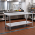 Thumbnail image #2 for Eagle Group Spec-Master 60-Inch x 30-Inch Stainless Steel Work Table with Rear Up-Turn and Adjustable Undershelf
