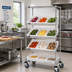 Thumbnail image #2 for Quantum Mobile Wire Shelving Bin System with 12 Clear Bins, Chrome Plated, 36W x 18D x 63H