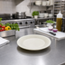 Thumbnail image #3 for Sierrus™ 9-Inch Round Bone Melamine Wide Rim Dinner Plate with Elevated Foot