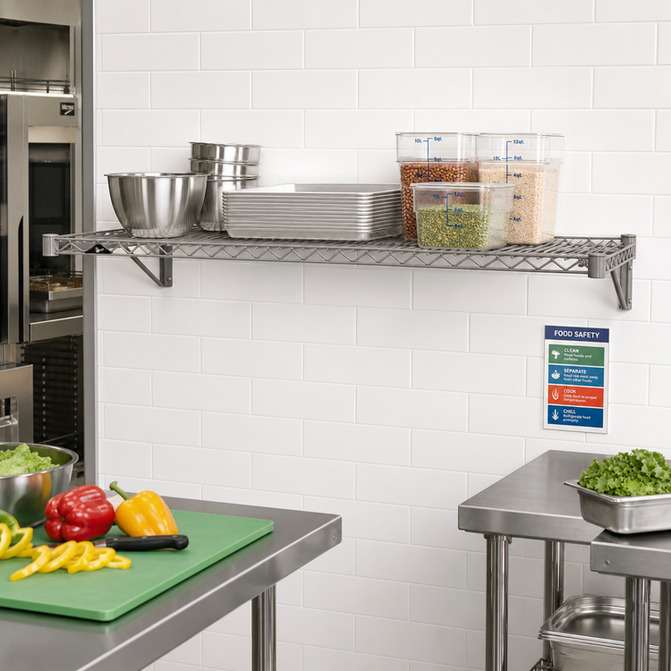 Product image #2 for Metro Super Erecta 60 in W x 24 in D Wire Shelf, Metroseal Gray Epoxy Coated with Microban