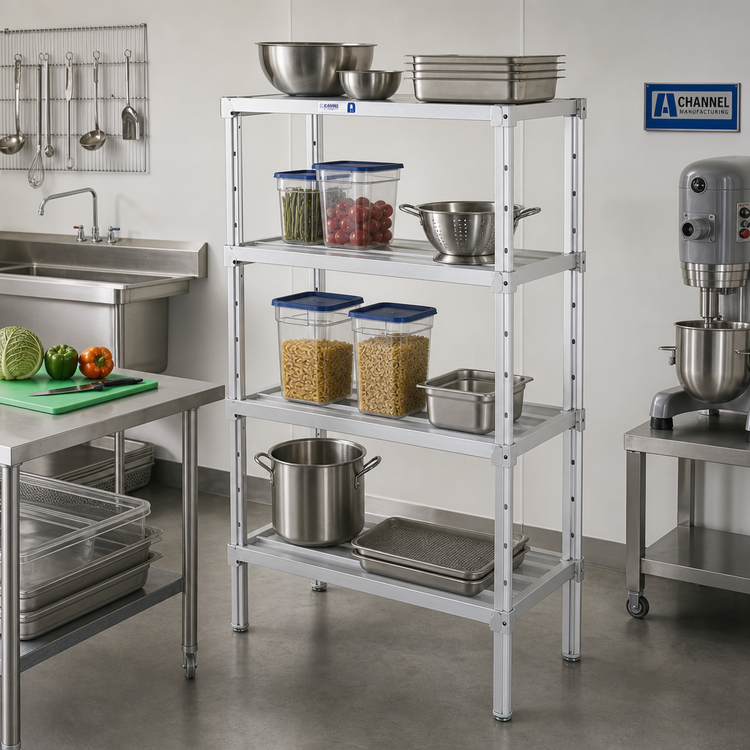 Product image #2 for Channel Adjustable Shelving Uprights, 72-Inch Aluminum, Set of 4