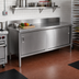 Thumbnail image #2 for John Boos 96-Inch x 24-Inch Stainless Steel Cabinet Base Work Table with Sliding Doors